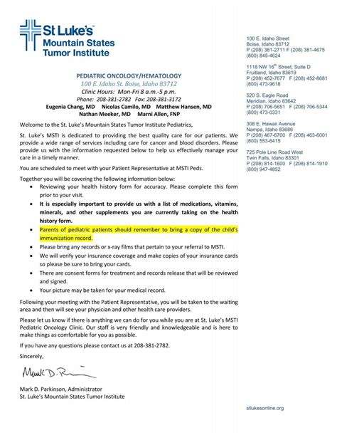 st luke's appointment canada.
